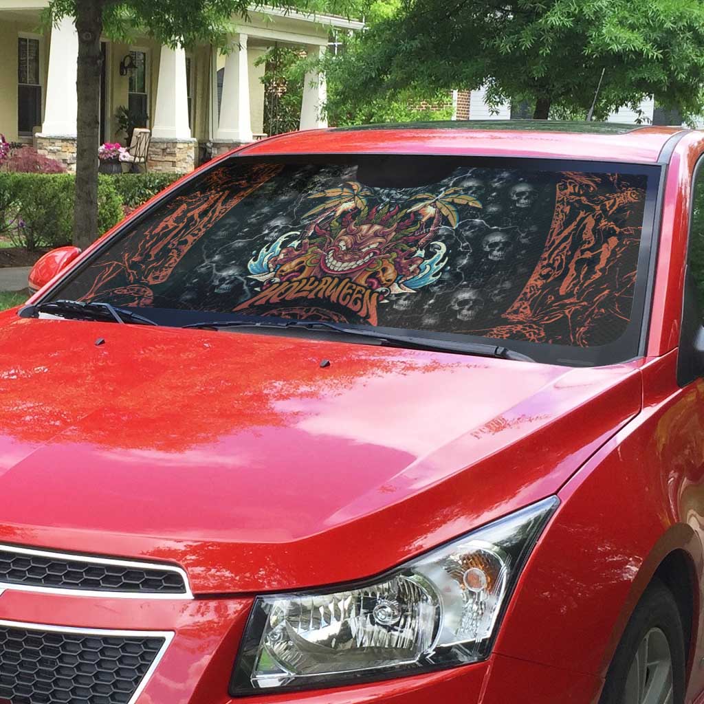 Aloha Halloween Auto Sun Shade Horror Tiki Heavy Metal Style - Wonder Print Shop