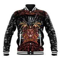 Aloha Halloween Baseball Jacket Horror Tiki Heavy Metal Style - Wonder Print Shop