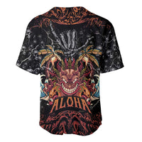 Aloha Halloween Baseball Jersey Horror Tiki Heavy Metal Style - Wonder Print Shop