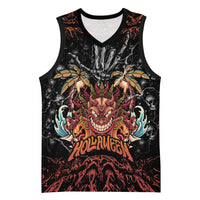 Aloha Halloween Basketball Jersey Horror Tiki Heavy Metal Style - Wonder Print Shop