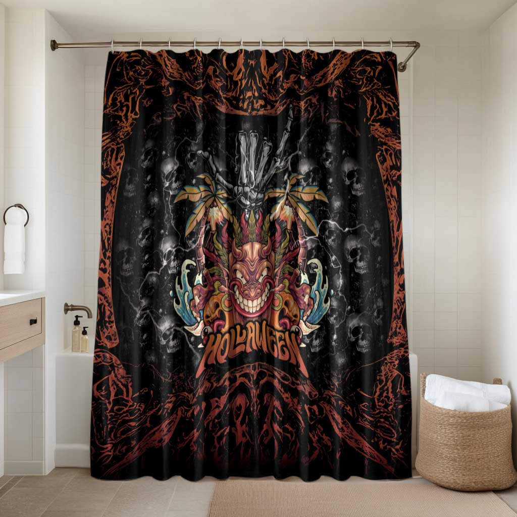 Aloha Halloween Bathroom Set Horror Tiki Heavy Metal Style - Wonder Print Shop