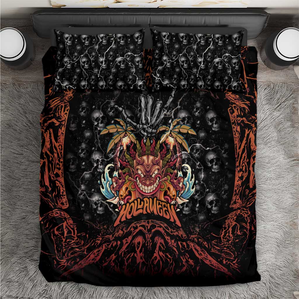 Aloha Halloween Bedding Set Horror Tiki Heavy Metal Style - Wonder Print Shop
