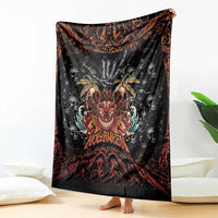 Aloha Halloween Blanket Horror Tiki Heavy Metal Style - Wonder Print Shop
