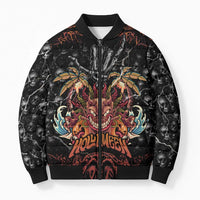 Aloha Halloween Bomber Puffer Jacket Horror Tiki Heavy Metal Style - Wonder Print Shop