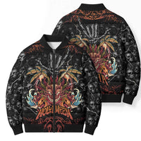 Aloha Halloween Bomber Puffer Jacket Horror Tiki Heavy Metal Style - Wonder Print Shop