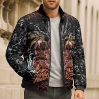 Aloha Halloween Bomber Puffer Jacket Horror Tiki Heavy Metal Style - Wonder Print Shop