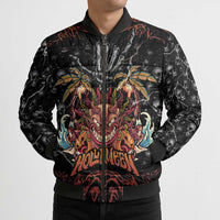 Aloha Halloween Bomber Puffer Jacket Horror Tiki Heavy Metal Style - Wonder Print Shop