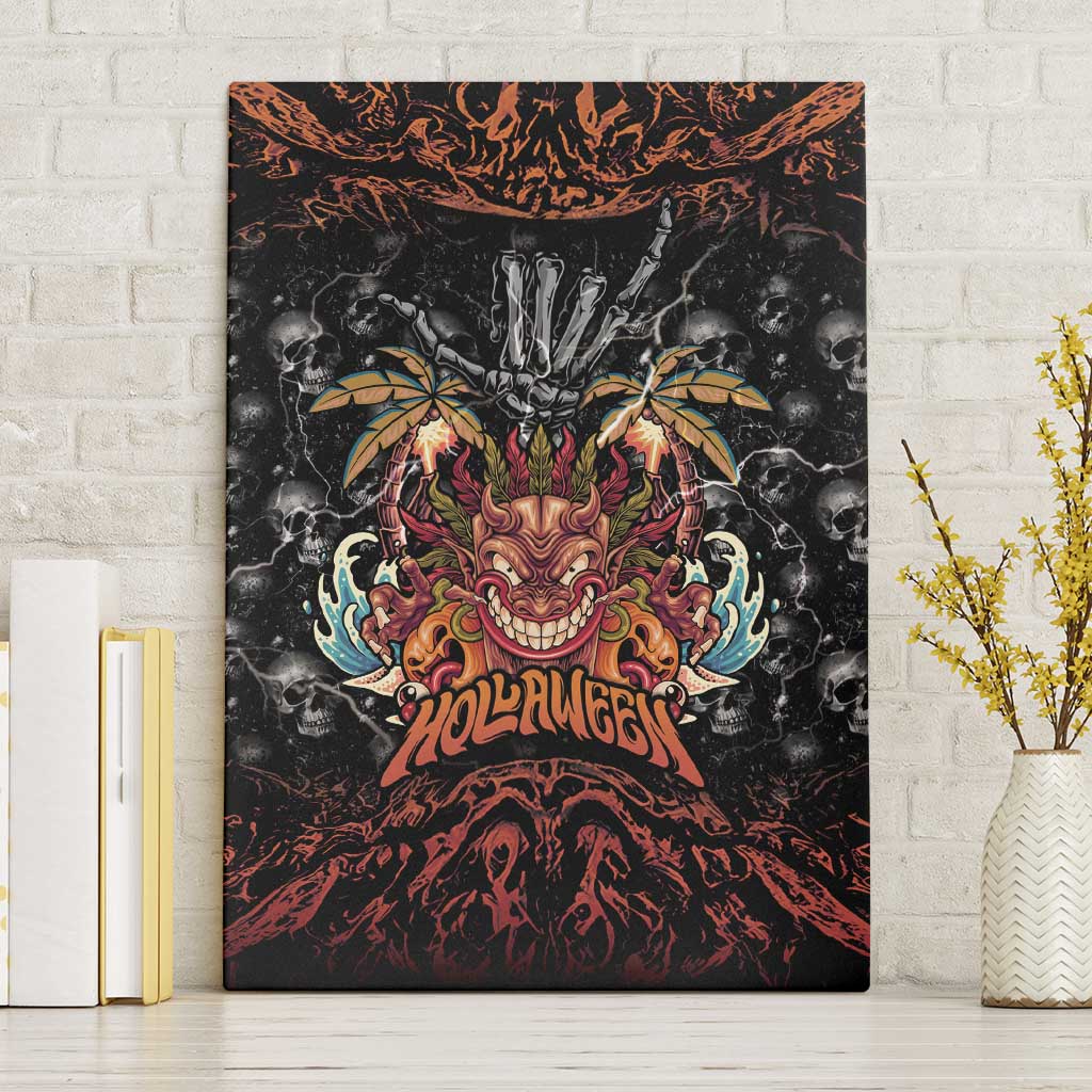 Aloha Halloween Canvas Wall Art Horror Tiki Heavy Metal Style - Wonder Print Shop