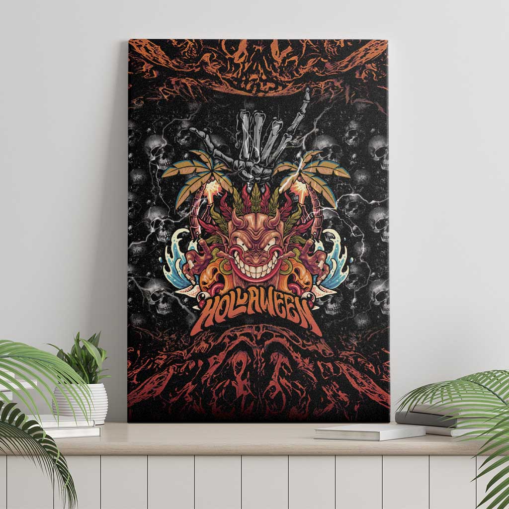 Aloha Halloween Canvas Wall Art Horror Tiki Heavy Metal Style - Wonder Print Shop