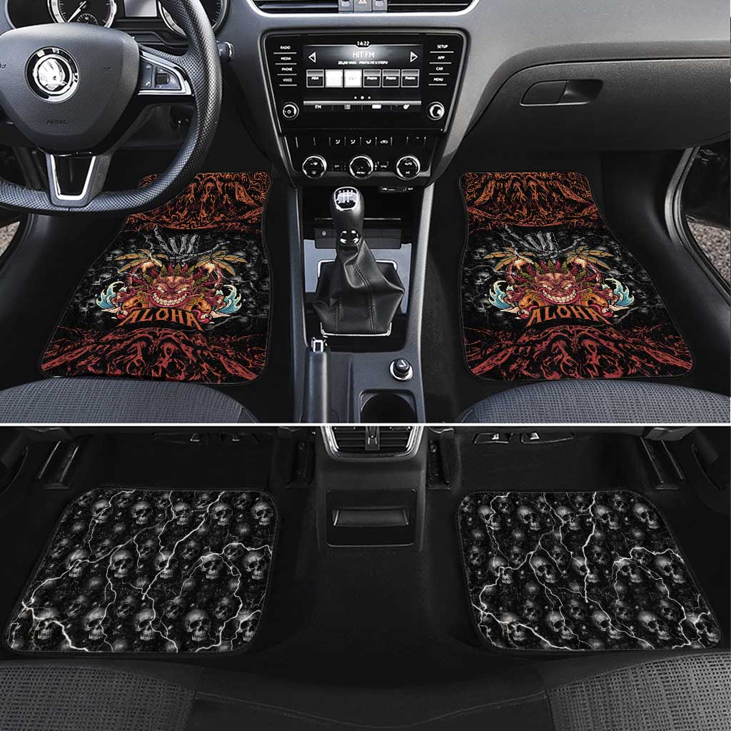 Aloha Halloween Car Mats Horror Tiki Heavy Metal Style - Wonder Print Shop