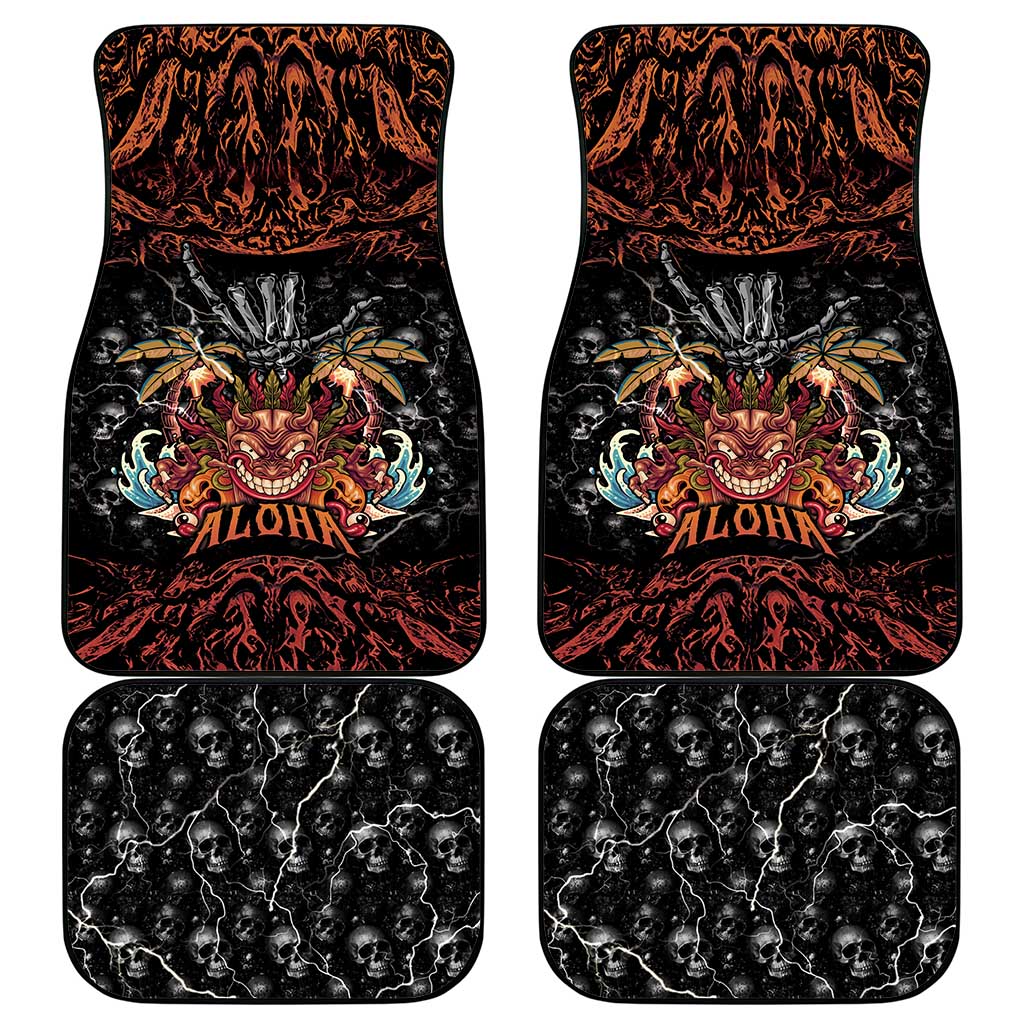 Aloha Halloween Car Mats Horror Tiki Heavy Metal Style - Wonder Print Shop