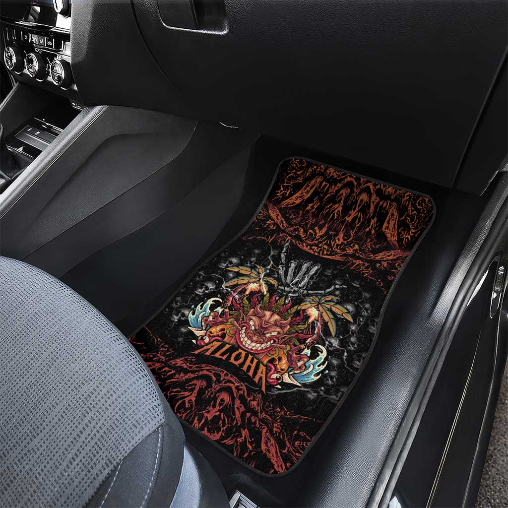 Aloha Halloween Car Mats Horror Tiki Heavy Metal Style - Wonder Print Shop