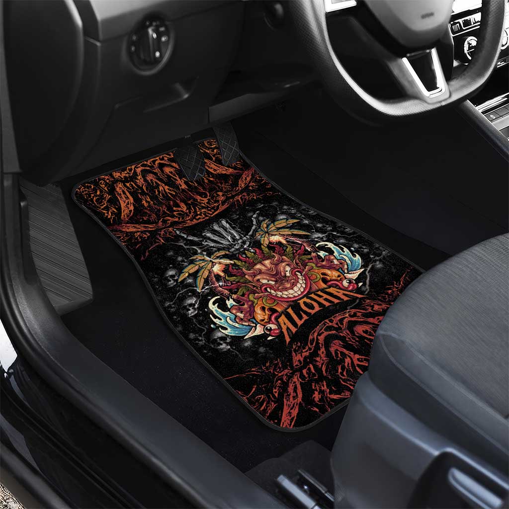 Aloha Halloween Car Mats Horror Tiki Heavy Metal Style - Wonder Print Shop