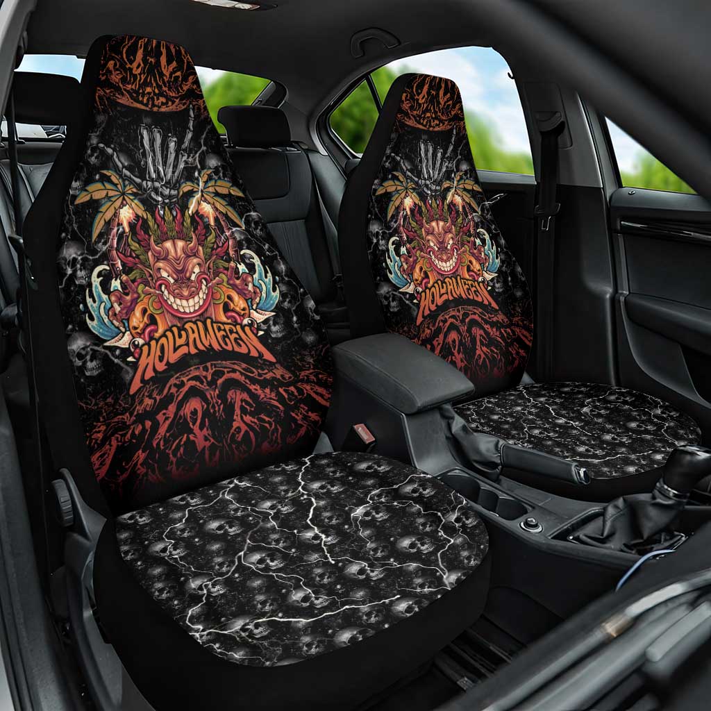 Aloha Halloween Car Seat Cover Horror Tiki Heavy Metal Style - Wonder Print Shop