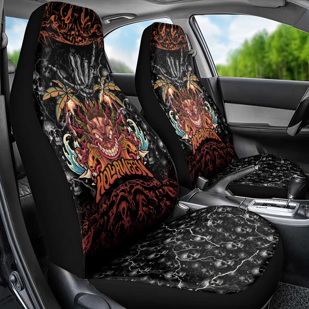 Aloha Halloween Car Seat Cover Horror Tiki Heavy Metal Style - Wonder Print Shop