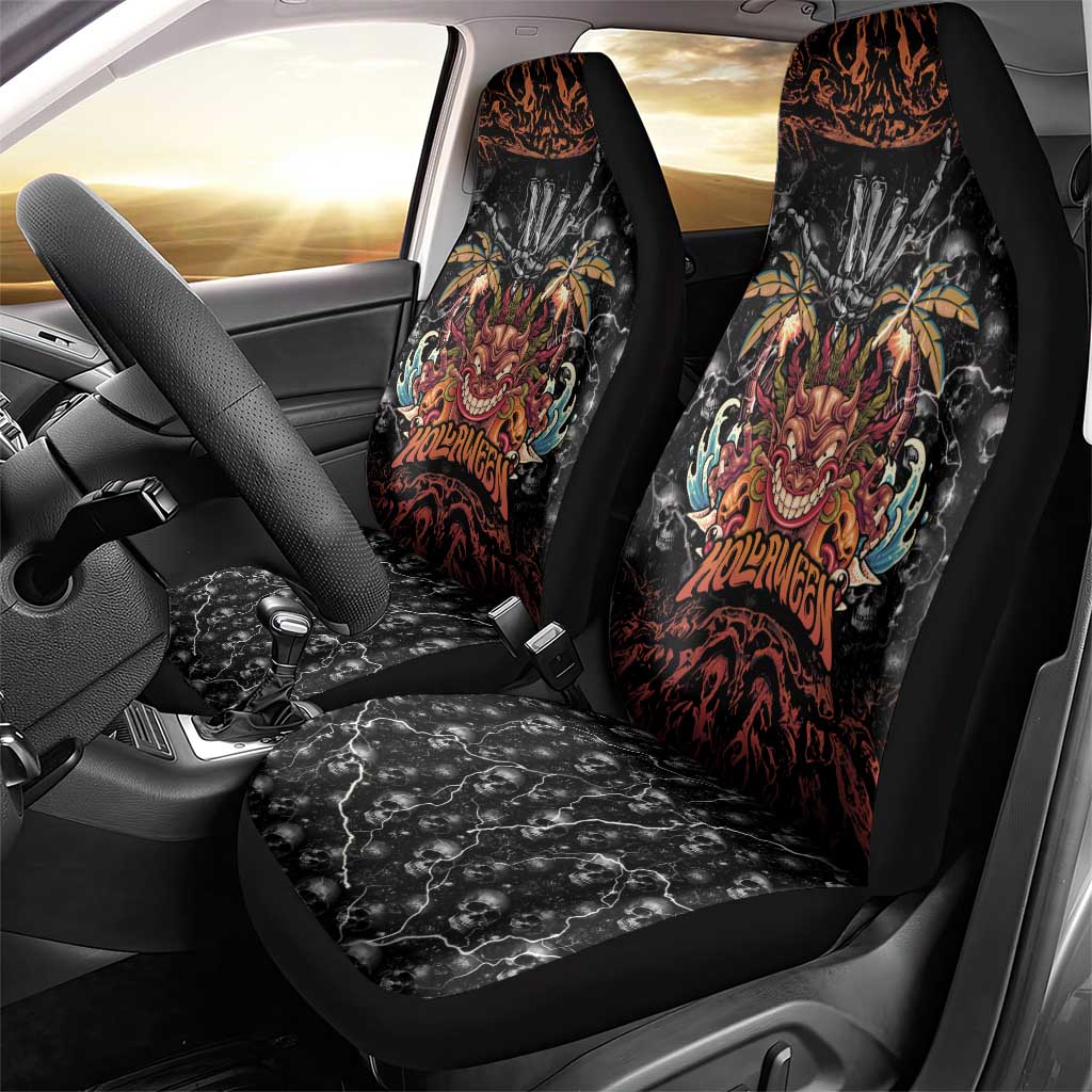 Aloha Halloween Car Seat Cover Horror Tiki Heavy Metal Style - Wonder Print Shop