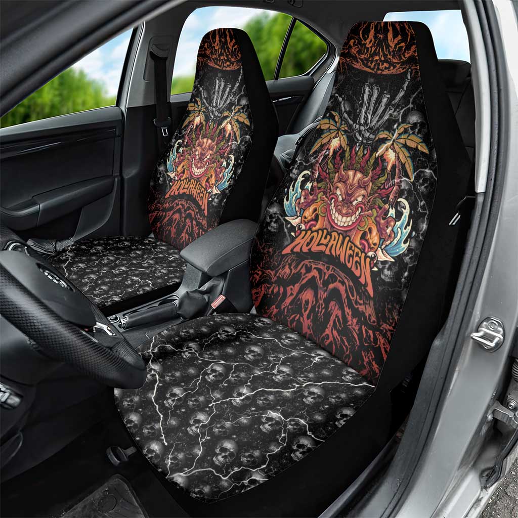 Aloha Halloween Car Seat Cover Horror Tiki Heavy Metal Style - Wonder Print Shop