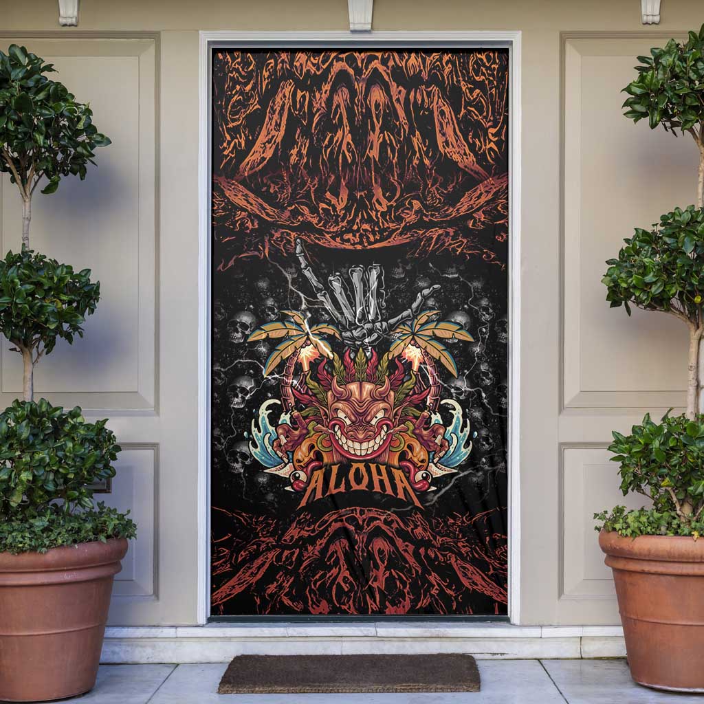 Aloha Halloween Door Cover Horror Tiki Heavy Metal Style - Wonder Print Shop