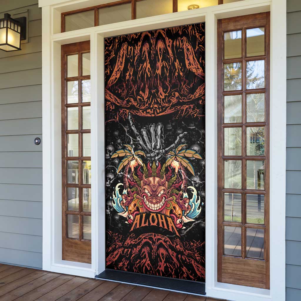 Aloha Halloween Door Cover Horror Tiki Heavy Metal Style - Wonder Print Shop