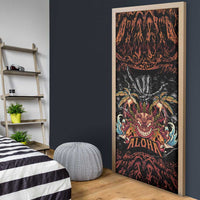 Aloha Halloween Door Cover Horror Tiki Heavy Metal Style - Wonder Print Shop