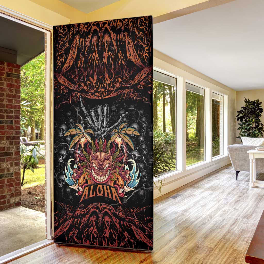 Aloha Halloween Door Cover Horror Tiki Heavy Metal Style - Wonder Print Shop