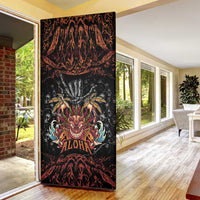 Aloha Halloween Door Cover Horror Tiki Heavy Metal Style - Wonder Print Shop