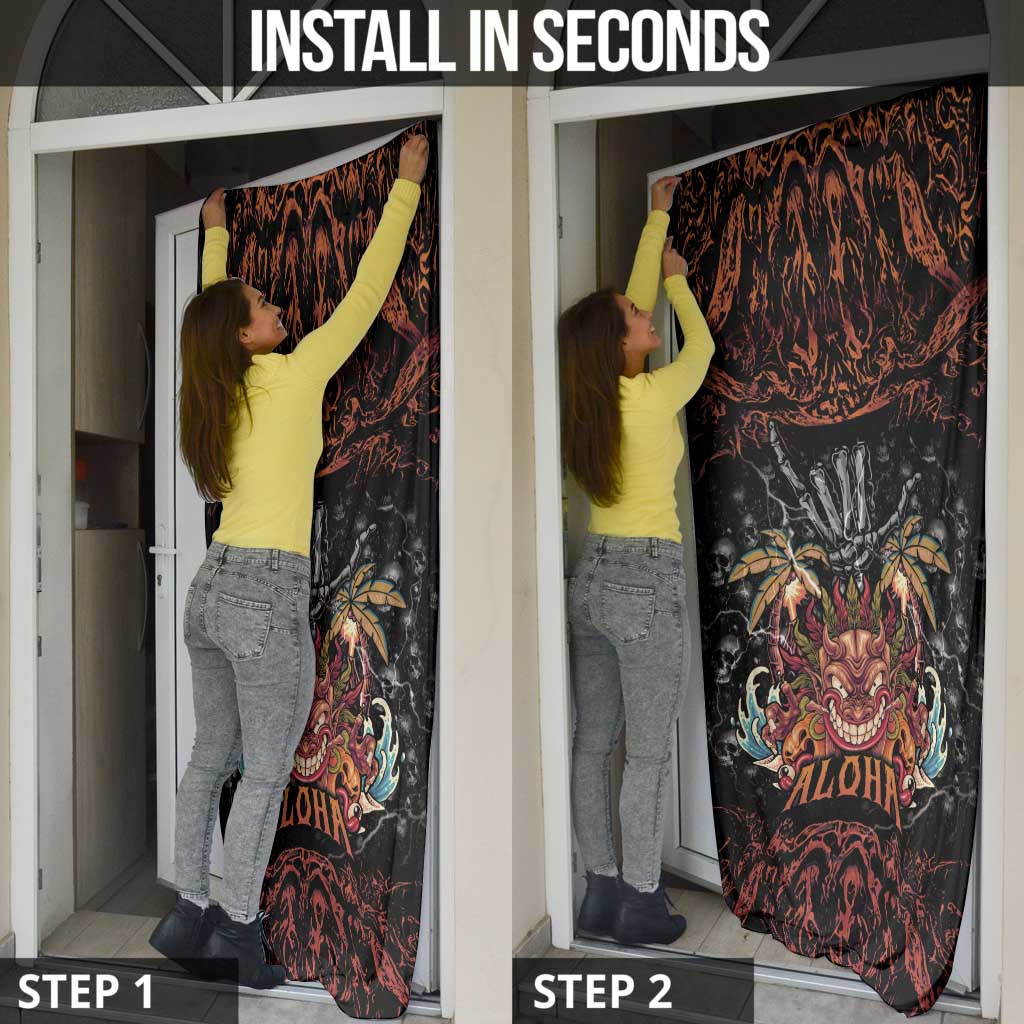Aloha Halloween Door Cover Horror Tiki Heavy Metal Style - Wonder Print Shop