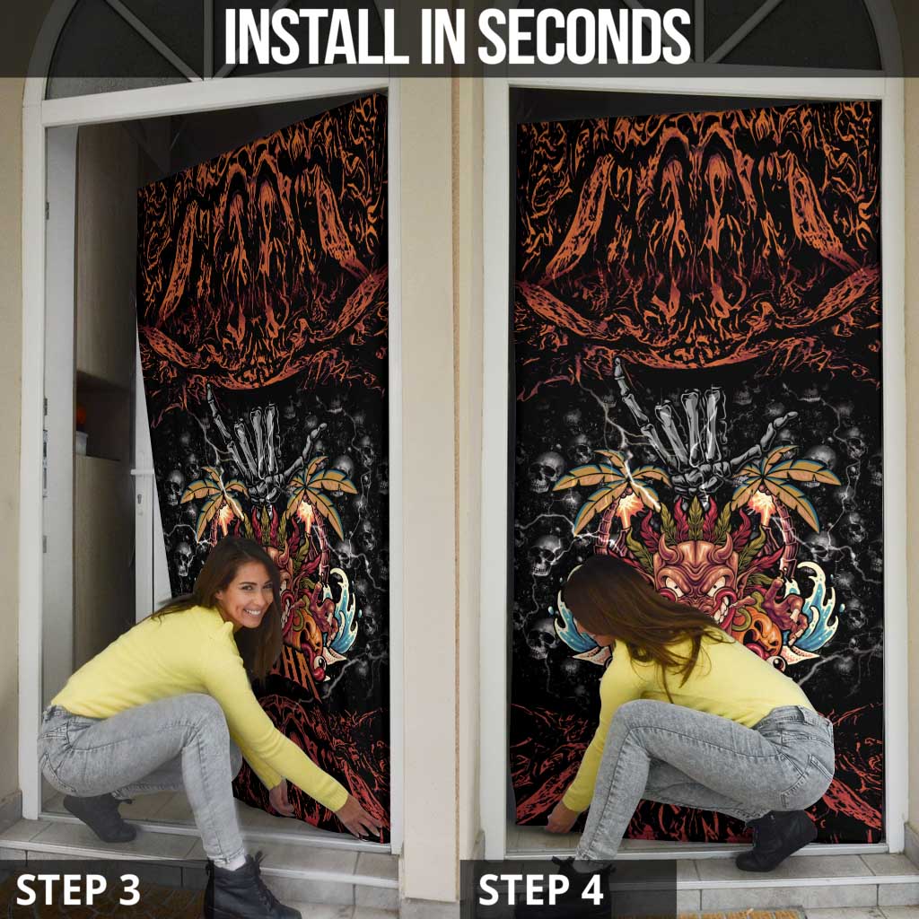 Aloha Halloween Door Cover Horror Tiki Heavy Metal Style - Wonder Print Shop