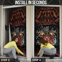 Aloha Halloween Door Cover Horror Tiki Heavy Metal Style - Wonder Print Shop