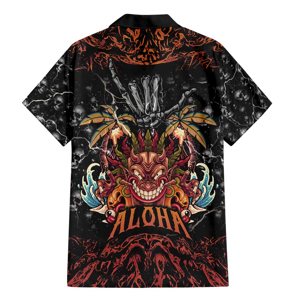 Aloha Halloween Family Matching Mermaid Dress and Hawaiian Shirt Horror Tiki Heavy Metal Style - Wonder Print Shop