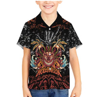 Aloha Halloween Family Matching Mermaid Dress and Hawaiian Shirt Horror Tiki Heavy Metal Style - Wonder Print Shop