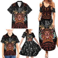 Aloha Halloween Family Matching Summer Maxi Dress and Hawaiian Shirt Horror Tiki Heavy Metal Style - Wonder Print Shop