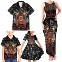 Aloha Halloween Family Matching Tank Maxi Dress and Hawaiian Shirt Horror Tiki Heavy Metal Style - Wonder Print Shop
