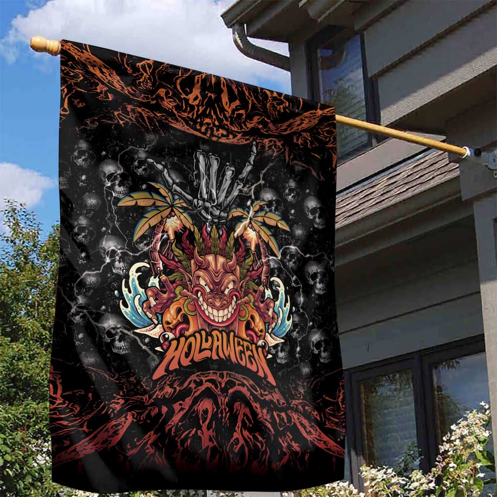 Aloha Halloween Garden Flag Horror Tiki Heavy Metal Style - Wonder Print Shop