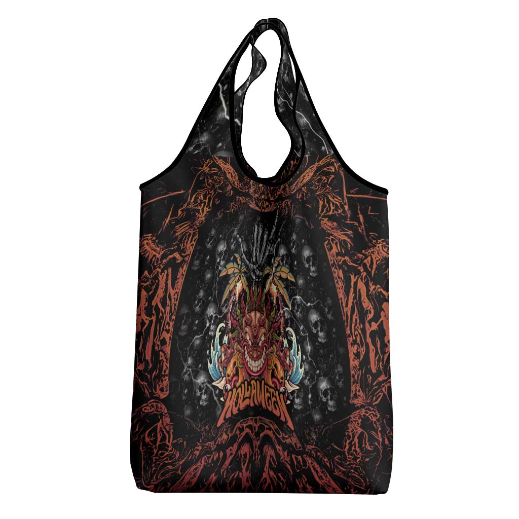 Aloha Halloween Grocery Bag Horror Tiki Heavy Metal Style - Wonder Print Shop