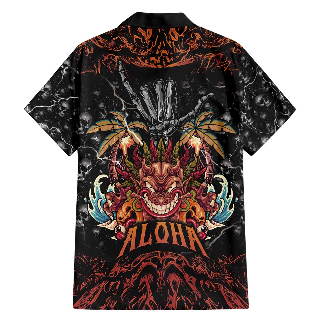 Aloha Halloween Hawaiian Shirt Horror Tiki Heavy Metal Style - Wonder Print Shop