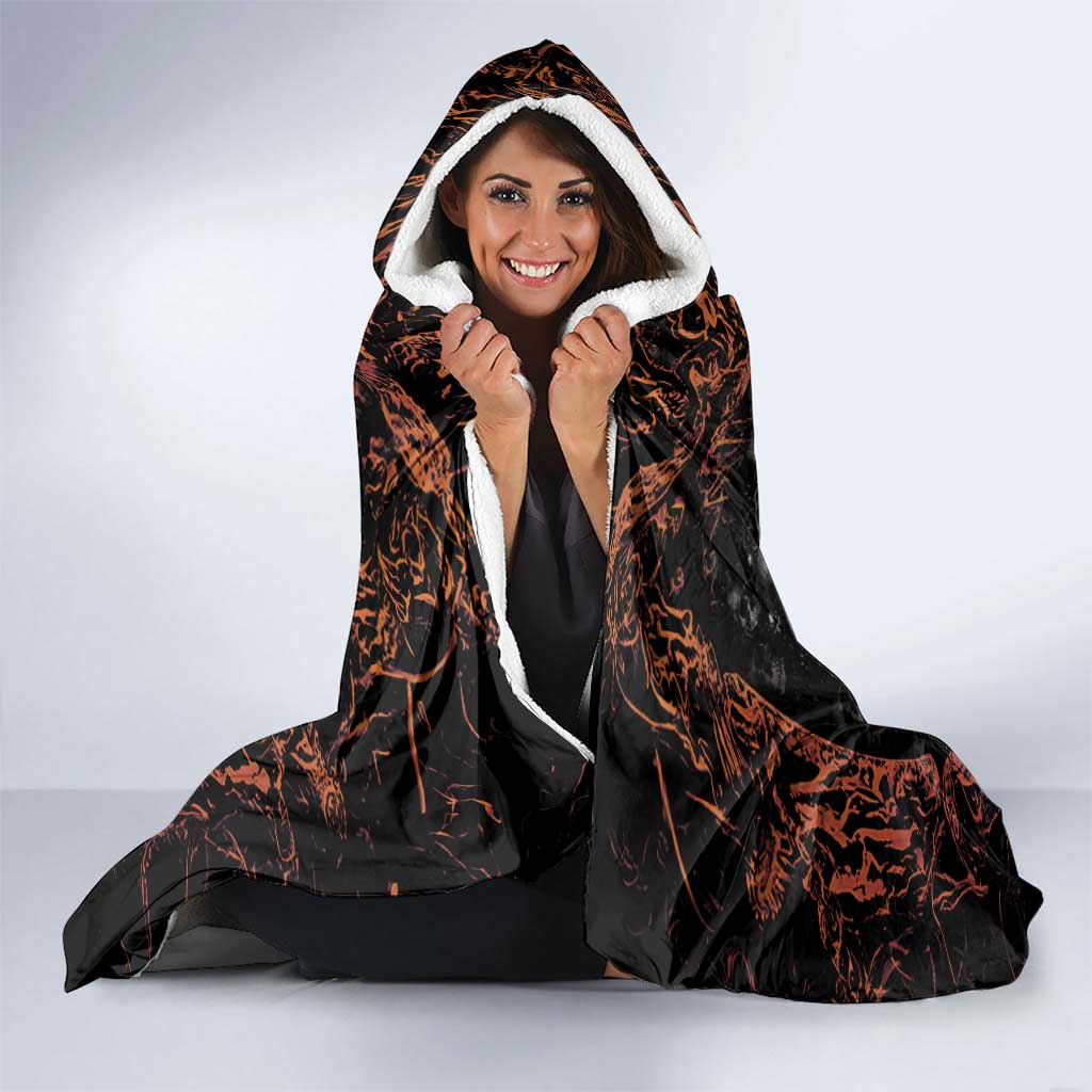 Aloha Halloween Hooded Blanket Horror Tiki Heavy Metal Style - Wonder Print Shop