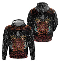 Aloha Halloween Hoodie Horror Tiki Heavy Metal Style - Wonder Print Shop