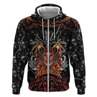 Aloha Halloween Hoodie Horror Tiki Heavy Metal Style - Wonder Print Shop