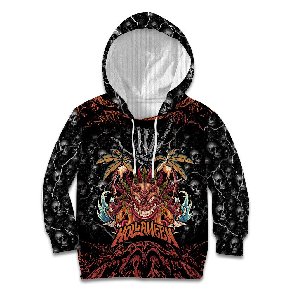 Aloha Halloween Kid Hoodie Horror Tiki Heavy Metal Style - Wonder Print Shop