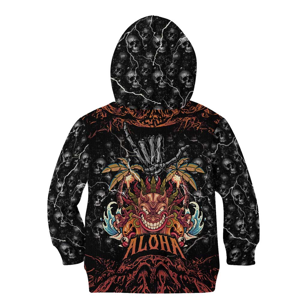 Aloha Halloween Kid Hoodie Horror Tiki Heavy Metal Style - Wonder Print Shop