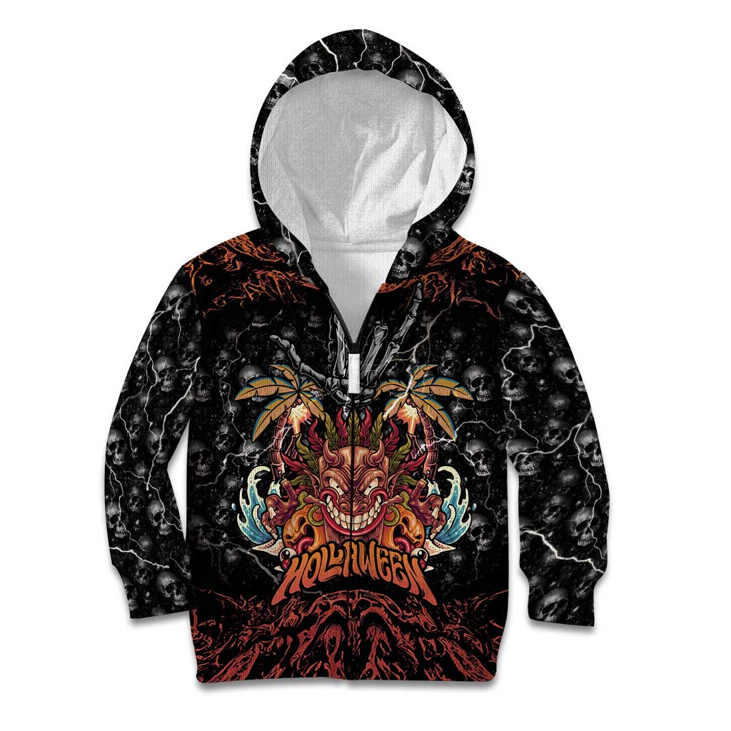 Aloha Halloween Kid Hoodie Horror Tiki Heavy Metal Style - Wonder Print Shop