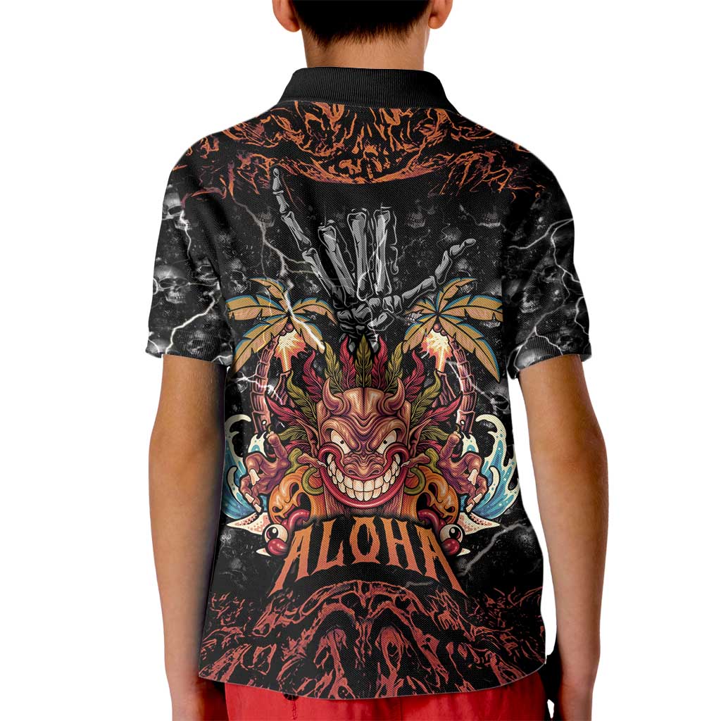 Aloha Halloween Kid Polo Shirt Horror Tiki Heavy Metal Style - Wonder Print Shop