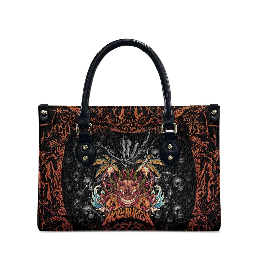 Aloha Halloween Leather Bag Horror Tiki Heavy Metal Style - Wonder Print Shop