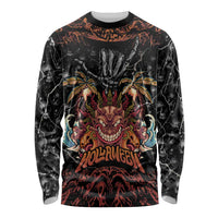 Aloha Halloween Long Sleeve Shirt Horror Tiki Heavy Metal Style - Wonder Print Shop
