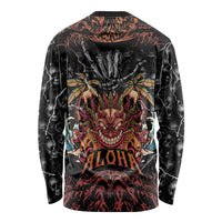 Aloha Halloween Long Sleeve Shirt Horror Tiki Heavy Metal Style - Wonder Print Shop