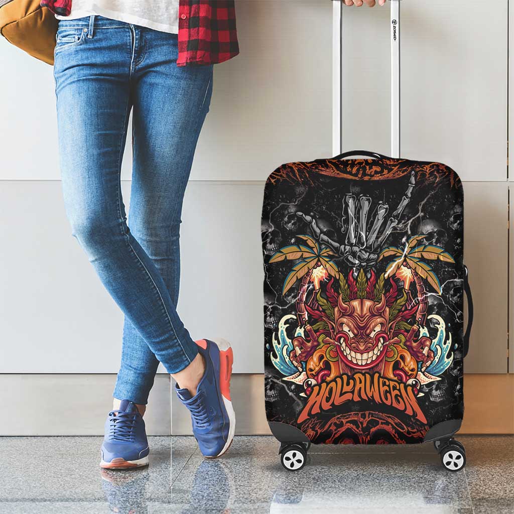 Aloha Halloween Luggage Cover Horror Tiki Heavy Metal Style - Wonder Print Shop
