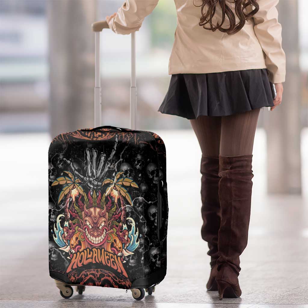 Aloha Halloween Luggage Cover Horror Tiki Heavy Metal Style - Wonder Print Shop