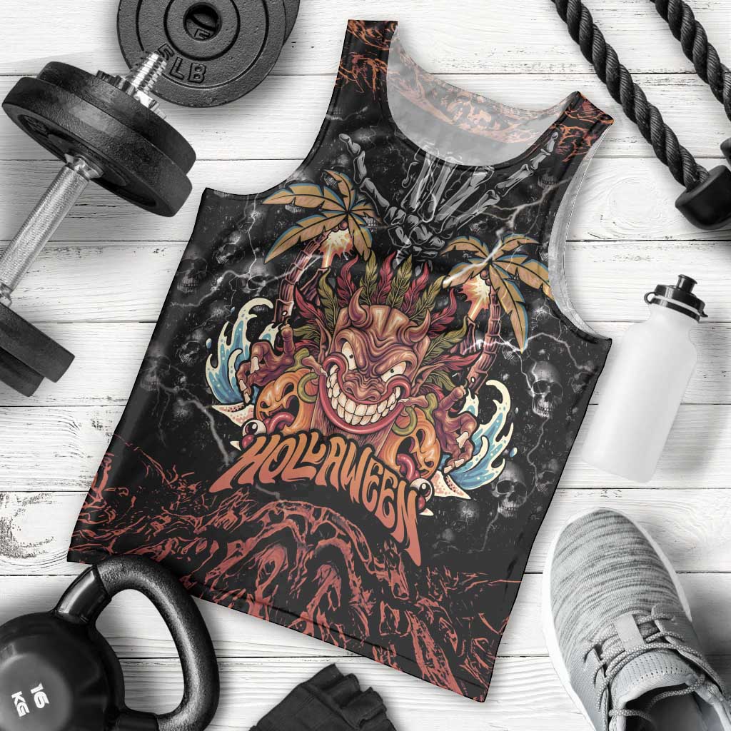 Aloha Halloween Men Tank Top Horror Tiki Heavy Metal Style - Wonder Print Shop