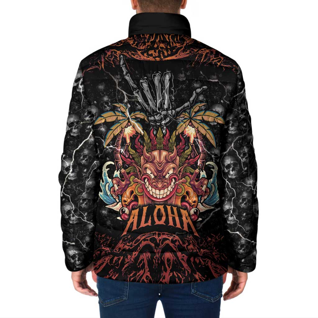 Aloha Halloween Padded Jacket Horror Tiki Heavy Metal Style - Wonder Print Shop